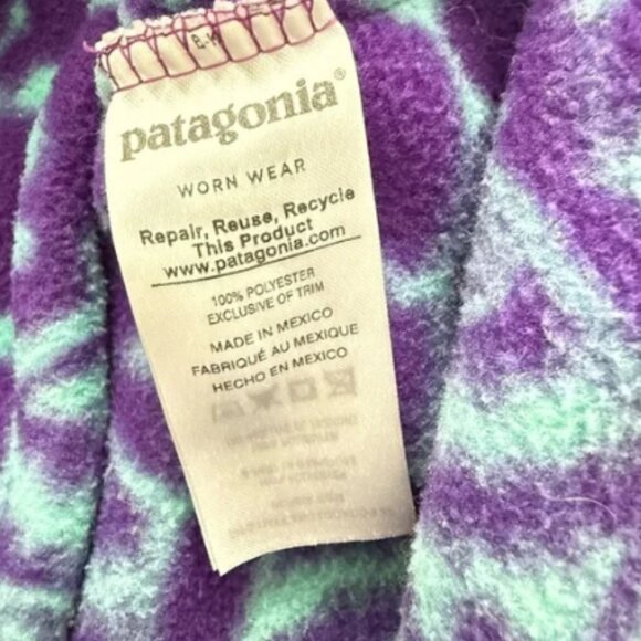Patagonia Snap T Synchilla Womens Ikat Big Fish medium Purple - Picture 6 of 7